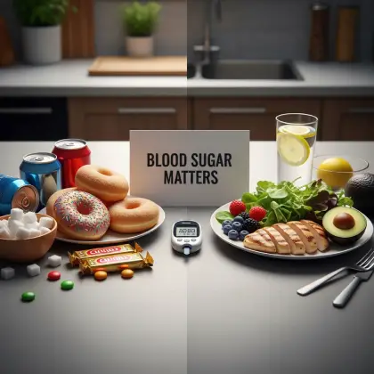 3D rendering illustrating the importance of blood sugar management in diabetes care.